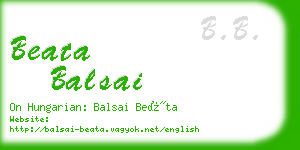 beata balsai business card